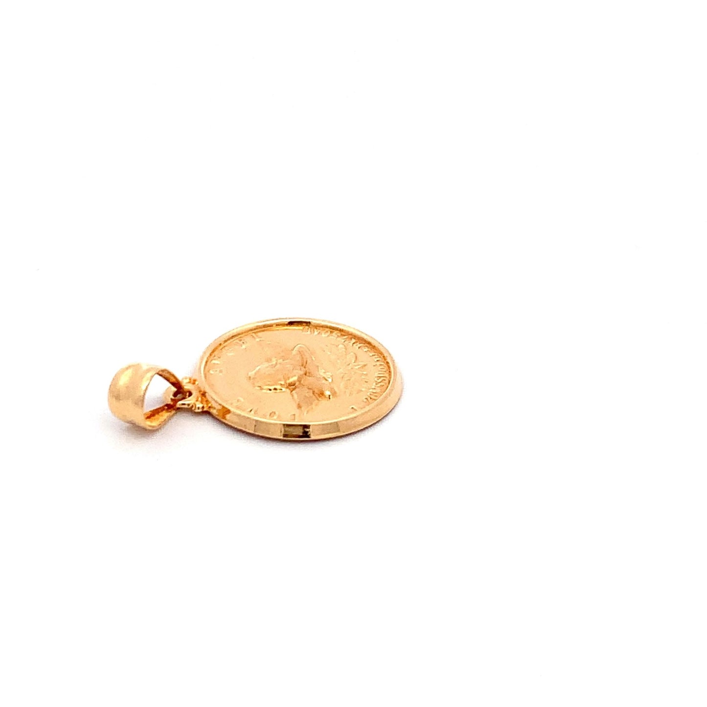 18K Yellow Gold Pendant Round Circle 1.46 grams - Rafant