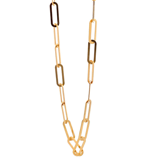 18K Yellow Gold Bracelet Paperclip Link 1.72 grams 7 inches - Rafant