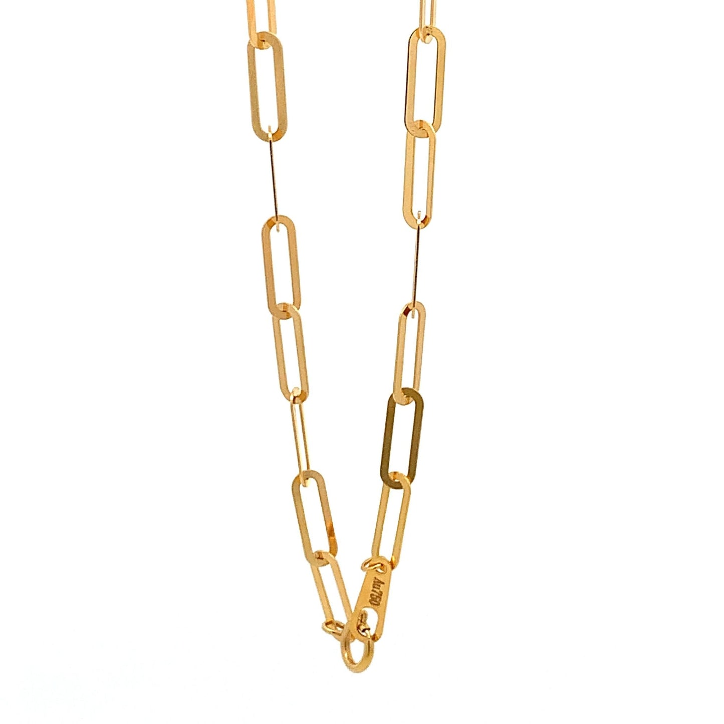18K Yellow Gold Bracelet Paperclip Link 1.72 grams 7 inches - Rafant