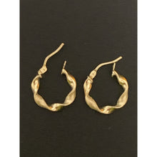 Load image into Gallery viewer, 18K Gold Earrings Hoops Loops Twist Small 1.17 grams - Rafant
