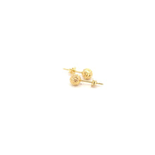 Load image into Gallery viewer, 18K Yellow Gold Earrings Stud Ball Textured Small 0.67 grams - Rafant
