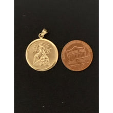 Load image into Gallery viewer, 18K Gold Pendant Religious Round Mother Mary Jesus Christ 2.83 grams - Rafant
