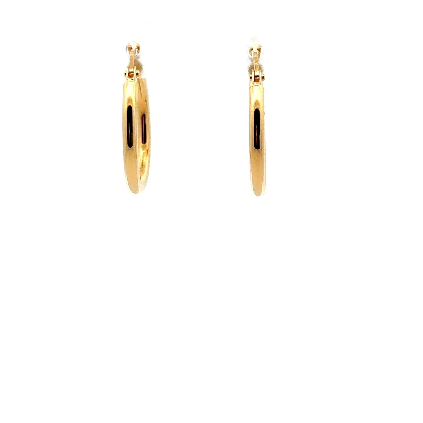 18K Gold Earrings Hoops Polished 1.13 grams - Rafant