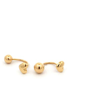 Load image into Gallery viewer, 18K Yellow Gold Earrings Hoops Hearts Dangle 1.36 grams Mismatch Different Sizes - Rafant
