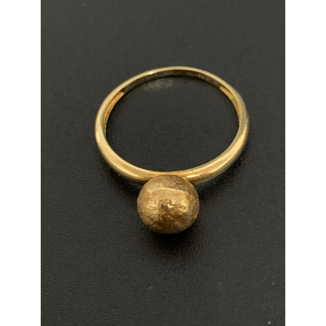 18K Gold Ring Ball 1.24 grams Size 5.75 - Rafant