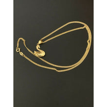 Load image into Gallery viewer, New Real 18K Saudi Gold Necklace Curb 18" Chain Swan Japan Gold Pendant - Rafant
