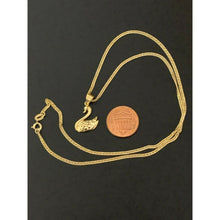 Load image into Gallery viewer, New Real 18K Saudi Gold Necklace Curb 18" Chain Swan Japan Gold Pendant - Rafant
