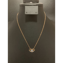 Load image into Gallery viewer, 18K Gold Necklace Chain Evil Eye Cubic Zirconia 16 inches Rose Gold 1.83 grams - Rafant
