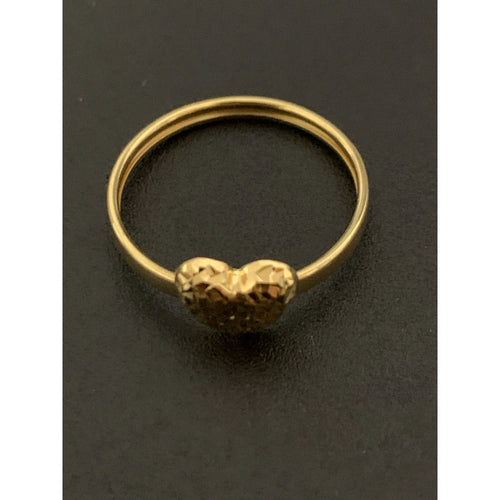 18K Gold Ring Heart Size 6 - Rafant