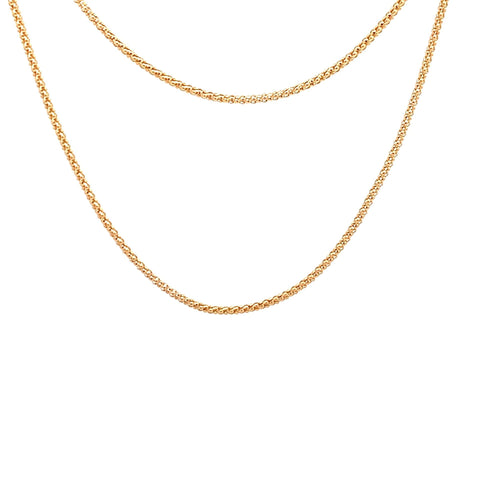 18K Yellow Gold Necklace Chain Popcorn 17.5 inches 1.84 grams - Rafant