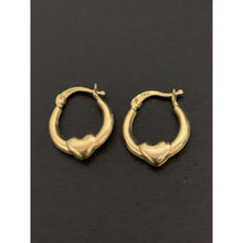 Load image into Gallery viewer, 18K Yellow Gold Earrings Hoops Heart Small - Rafant
