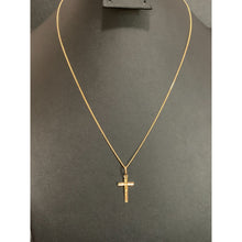 Load image into Gallery viewer, 18K Saudi Gold Necklace Chain Curb 17.75&quot; with Cross Pendant 1.36 grams - Rafant
