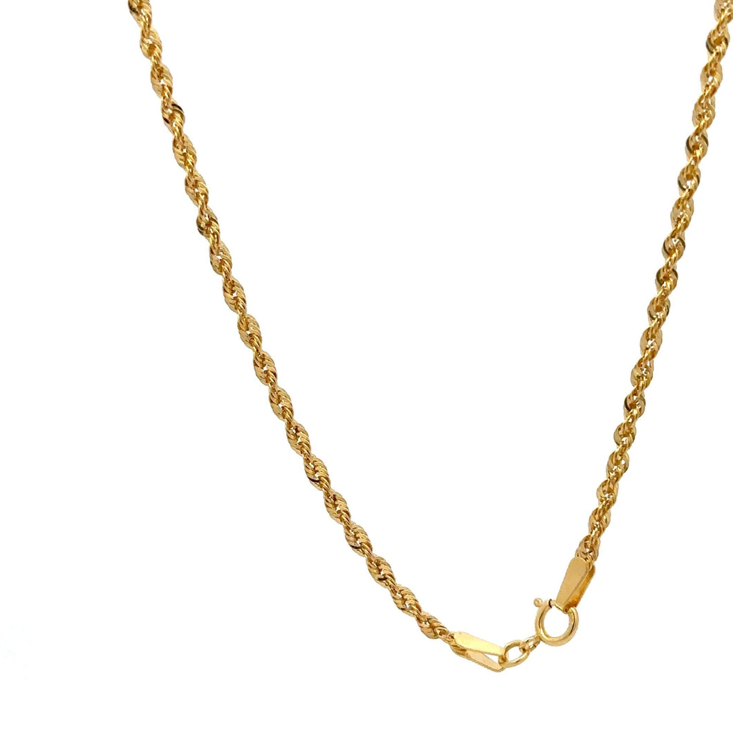 18K Gold Necklace Chain 20 inches Rope 2.16 grams - Rafant