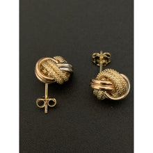 Load image into Gallery viewer, 18K Gold Earrings Stud Knot White Yellow Rose Gold - Rafant
