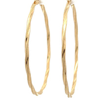 Load image into Gallery viewer, 18K Gold Earrings Hoops Spiral Extra Large 2.20 grams - Rafant
