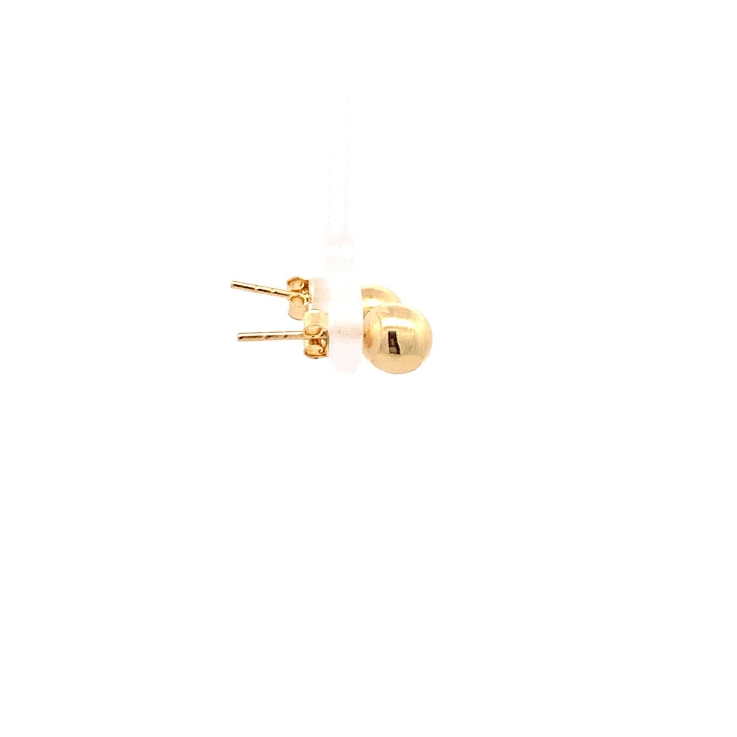 18K Yellow Gold Earrings Stud Balls Polished 0.88 grams - Rafant