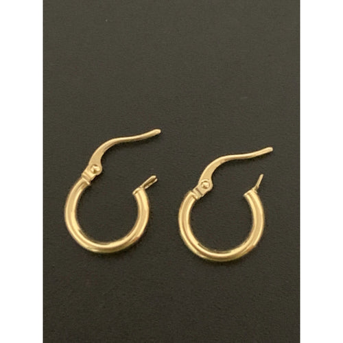 18K Gold Earrings Hoops Loops Small 0.87 grams - Rafant