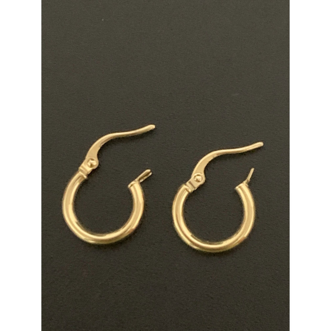 18K Gold Earrings Hoops Loops Small 0.87 grams - Rafant