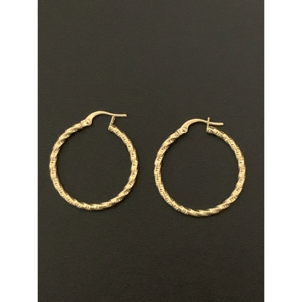 18K Gold Earrings Hoops Loops 1.43 grams - Rafant