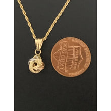 Load image into Gallery viewer, 18K Gold Necklace Chain 18 inches Twisted Knot Pendant 1.46 grams - Rafant
