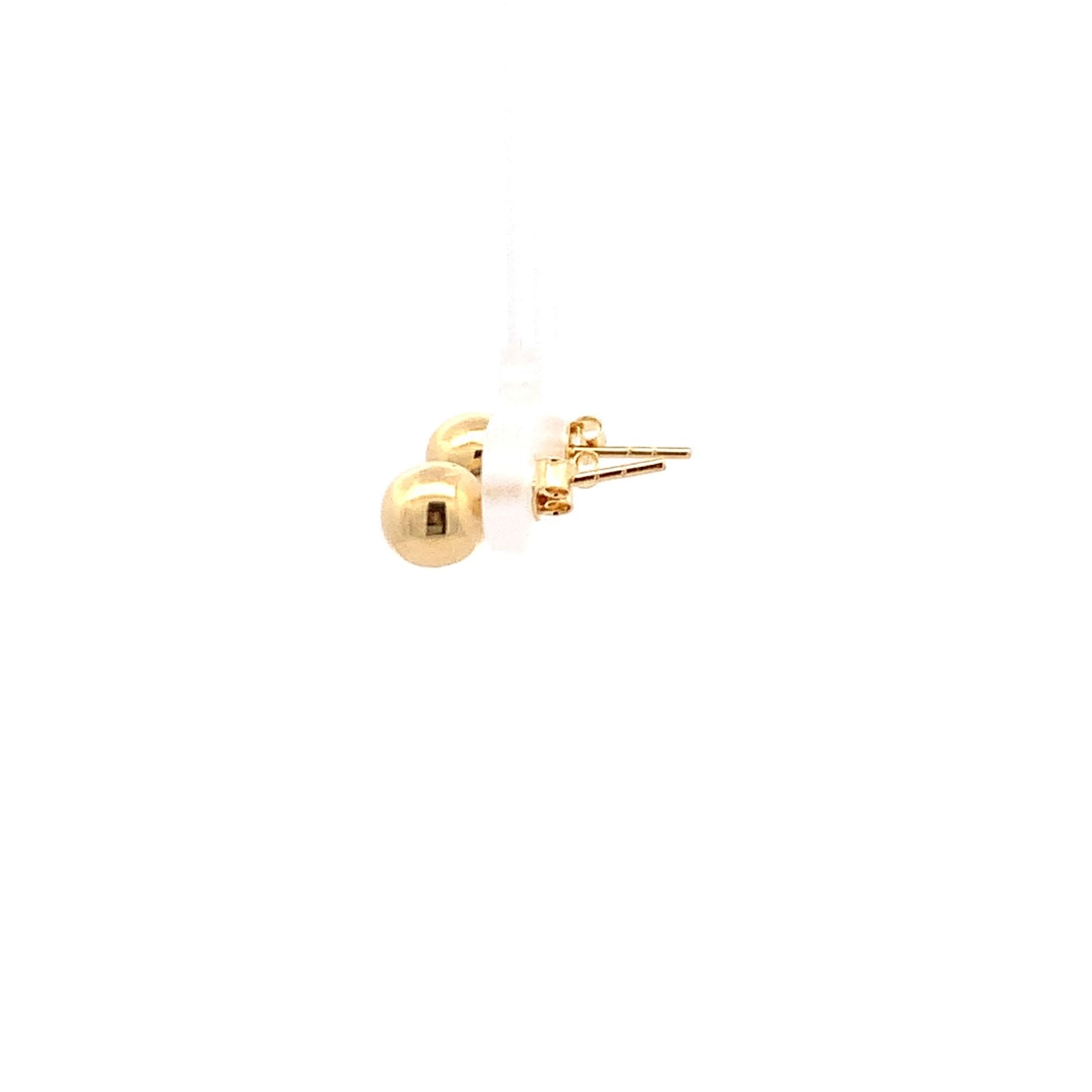 18K Yellow Gold Earrings Stud Balls Polished 0.88 grams - Rafant