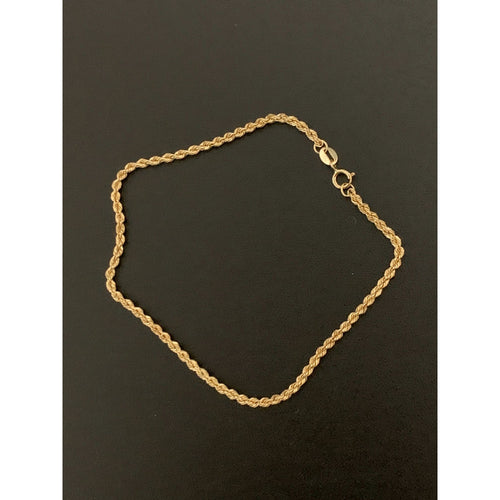 18K Gold Bracelet Rope Chain 7.5 inches 0.93 grams - Rafant