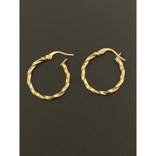 Load image into Gallery viewer, 18K Gold Earrings Hoops Loops Spiral 1 gram Small - Rafant
