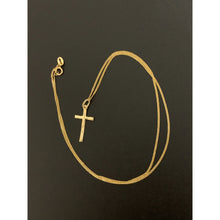 Load image into Gallery viewer, 18K Gold Necklace Chain 17.75 inches with Cross Pendant 1.15 grams - Rafant
