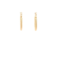 Load image into Gallery viewer, 18K Yellow Gold Earrings Hoops Small Textured 1.23 grams - Rafant
