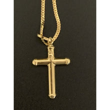 Load image into Gallery viewer, 18K Saudi Gold Necklace Chain 19.50&quot; with Cross Pendant 2.92 grams - Rafant
