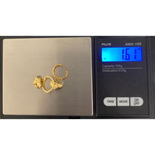 Load image into Gallery viewer, 18K Gold Hoops Heart Earrings Small 1.61 grams - Rafant
