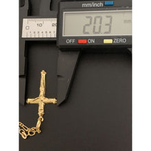 Load image into Gallery viewer, 18K Gold Necklace Chain Figaro 17.75 inches with Cross Pendant 2.88 grams - Rafant
