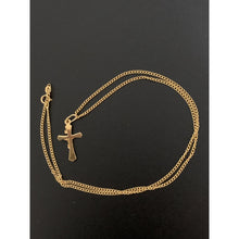 Load image into Gallery viewer, 18K Gold Necklace Chain 17.75 inches with Cross Jesus Christ Pendant 2.04 grams - Rafant
