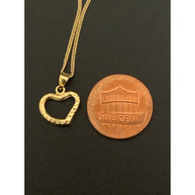 Load image into Gallery viewer, 18K Gold Necklace Chain 18 inches with Open Heart Pendant 1.23 grams - Rafant
