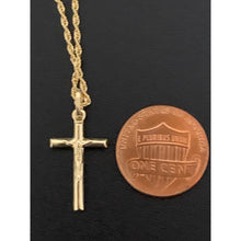 Load image into Gallery viewer, 18K Gold Necklace Chain 20 inches with Jesus Christ Pendant 1.66 grams - Rafant
