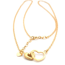 Load image into Gallery viewer, 18K Yellow Gold Necklace Cable Chain Heart Pendant Size 16.75 inches plus 1&quot; extension - Rafant
