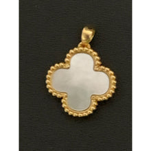 Load image into Gallery viewer, 18K Gold Pendant Clover Flower White Mother of Pearl 1.35 grams - Rafant
