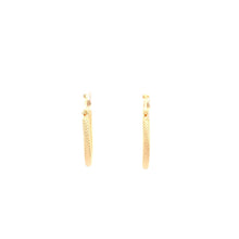 Load image into Gallery viewer, 18K Yellow Gold Earrings Hoops Small Textured 1.22 grams - Rafant
