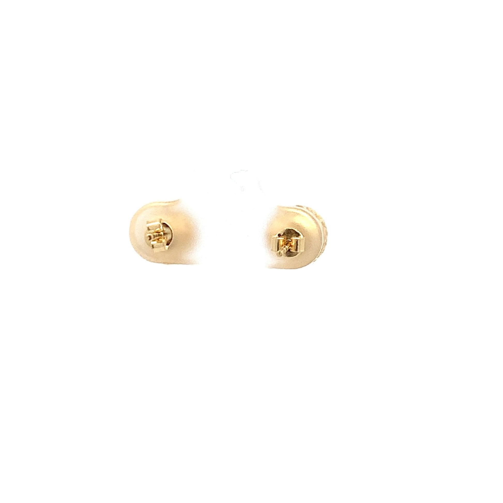 18K Yellow Gold Earrings Stud Ball Textured 1.44 grams - Rafant