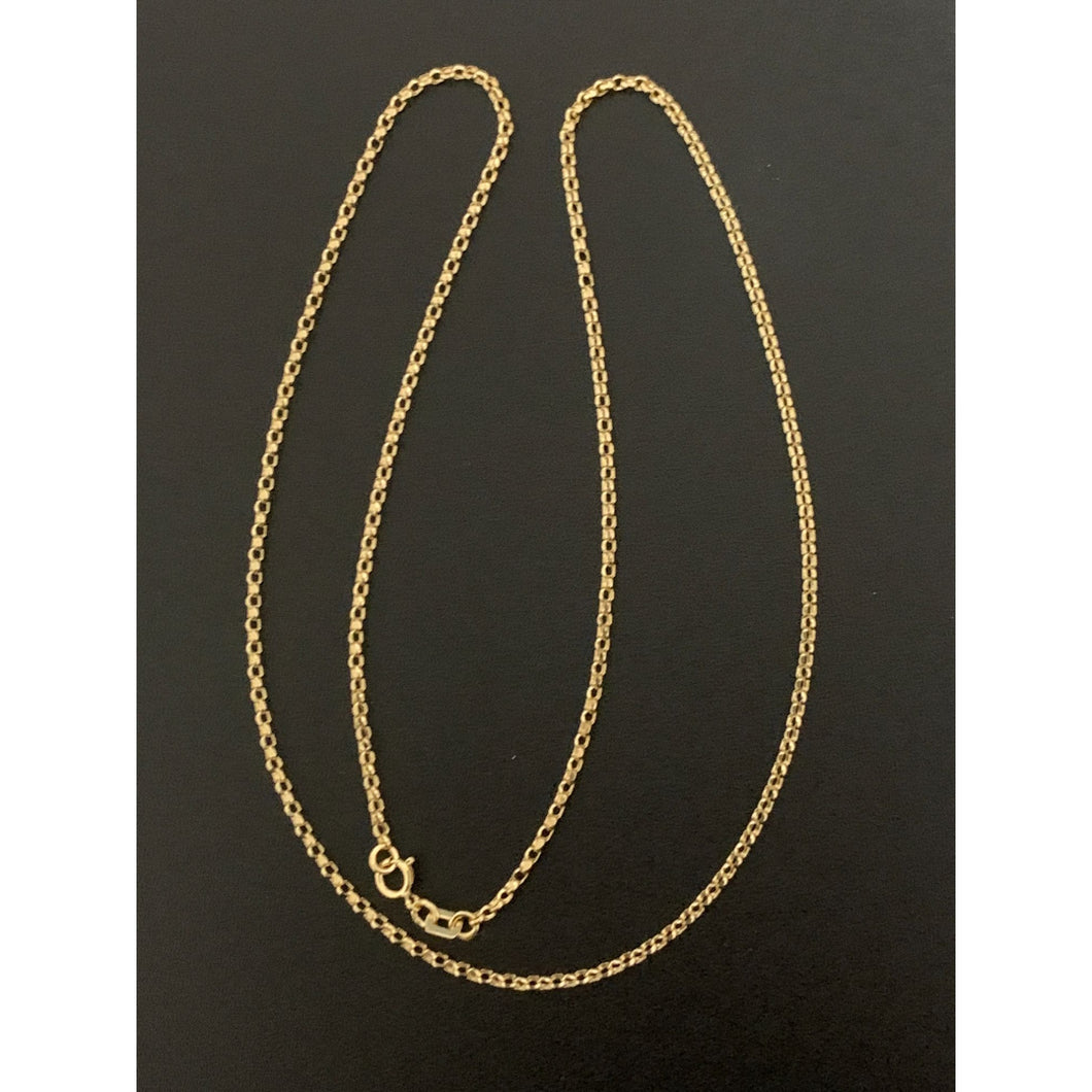 18K Gold Necklace Chain Rolo 17.75 inches 2 grams - Rafant
