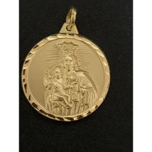 Load image into Gallery viewer, 18K Gold Pendant Jesus Christ Mother Mary Child Pendant Round 6.07 grams - Rafant
