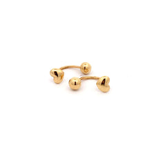 Load image into Gallery viewer, 18K Yellow Gold Earrings Ball Heart Screw 1.29 grams - Rafant
