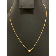 Load image into Gallery viewer, 18K Gold Necklace Chain 17.50 inches with Frosted Ball Pendant 1.04 grams - Rafant
