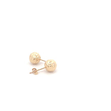 Load image into Gallery viewer, 18K Yellow Gold Earrings Stud Balls Textured 0.91 grams - Rafant
