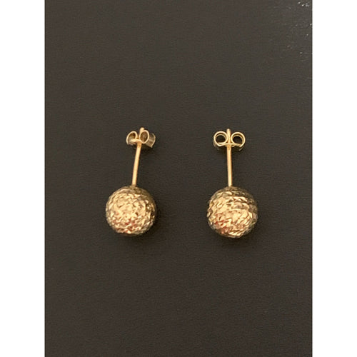 18K Gold Earrings Stud Balls 2.19 grams - Rafant