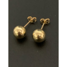 Load image into Gallery viewer, 18K Gold Earrings Stud Balls Polished 0.79 grams - Rafant
