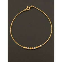 Load image into Gallery viewer, 18K Gold Bracelets Beaded Tricolor Yellow White Rose Size 7 inches 1.29 grams - Rafant

