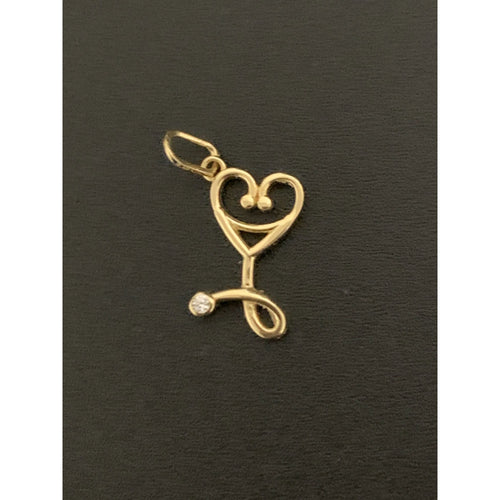 18K Gold Pendant Stethoscope 0.96 grams - Rafant