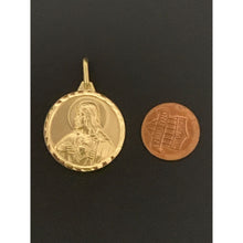 Load image into Gallery viewer, 18K Gold Pendant Jesus Christ Mother Mary Child Pendant Round 6.07 grams - Rafant
