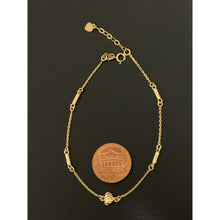 Load image into Gallery viewer, 18K Gold Bracelet Heart Bar Charms 7.25 inches 1.92 grams - Rafant
